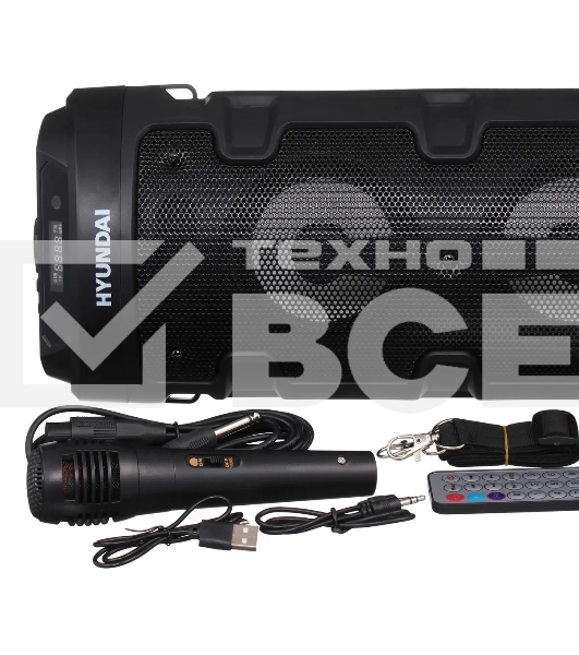 Минисистема Hyundai H-MC160 черный 50Вт/FM/USB/BT/SD/MMC