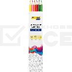 Карандаши цветные Silwerhof Color двухцветные 2.8м м, круглый профиль, дерево, ассорти, 12 цветов, коробка с европодвесом (6 шт), фото2