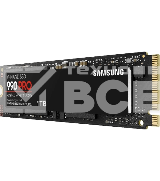 Накопитель SSD Samsung 990 Pro MZ-V9P1T0B/AM 1ТБ, M.2 2280, PCIe 4.0 x4, NVMe, M.2