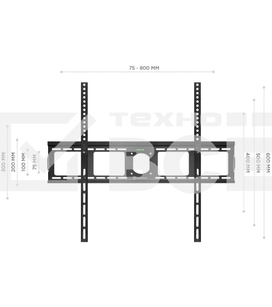Кронштейн ONKRON UF4 55'-100' макс. 800x600, наклон 0º, поворот 0º, от стены 35мм, вес до 75кг, черный