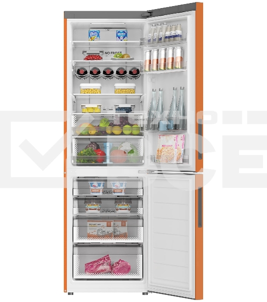 Холодильник Haier C2F636CORGU1 оранжевый двухкамерный 256/108 л морозилка снизу, No Frost