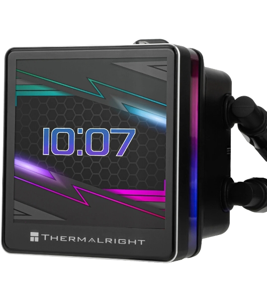 Водяное охлаждение для процессора Thermalright Grand Vision 240 (240mm, LED, Black, ARGB/Fans: 2x120mm, 80.45CFM, 29.4dBA, 2150RPM/Pump height 72.5mm, 6400RPM, Rad thickness 27mm/S: 1700, 1200, 1851, 115X, 2011, 2066, AM5, AM4)