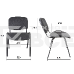 Стул OLSS ИЗО В-14 черный, рама черная, фото3