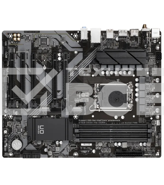 Материнская плата Gigabyte B760 DS3H AX DDR4, LGA 1700, Intel B760, 4xDDR4, 4xSATA, 2xM.2, 1xPCIe 4.0 x16, 4xPCIe 3.0 x1, 1xHDMI, 1xDP, 1x 1Gb LAN, 4xUSB-A 2.0, 1xUSB-A 3.2 Gen 2, 1xUSB-C 3.2 Gen 2, 3x3.5 мм, 7.1, ATX.