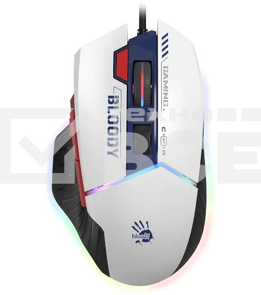 Мышь беспроводная A4Tech Bloody W95 Max Sports синий/белый оптическая (12000dpi) USB (10but)