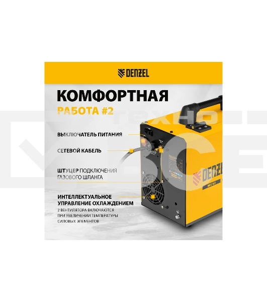 Аппарат инвертор. полуавтомат. cварки IMIG-160 Synergy, 160 А, ПВ 60%, катушка 5 кг Denzel