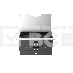 Прямоугольный металлический корпус Wize Pro [WRTS-12BOX-S] для модульной системы врезного лючка в стол с откидывающейся крышкой, до12 модулей-вставок, беспроводная зарядка 10Вт для моб.устройств на крышке, преустановленная рамка,серебр., фото2
