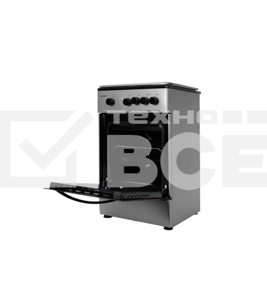 Плита газовая Kraft KF-FSK5301GS серый, конфорок 4 газовых, духовка 58 л, 50 см x 85.5 см x 55.6 см