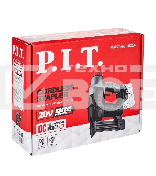 Степлер аккумуляторный P.I.T. PST20H-30/625A Solo скобы тип 18Ga/600: 15-25мм гвозди тип 18Ga/F: 15-32мм