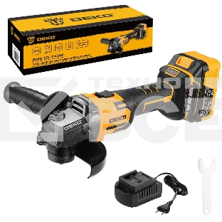 Угловая шлифовальная машина бесщеточная DEKO DKAG-125, 20В, 1*4.0А·ч