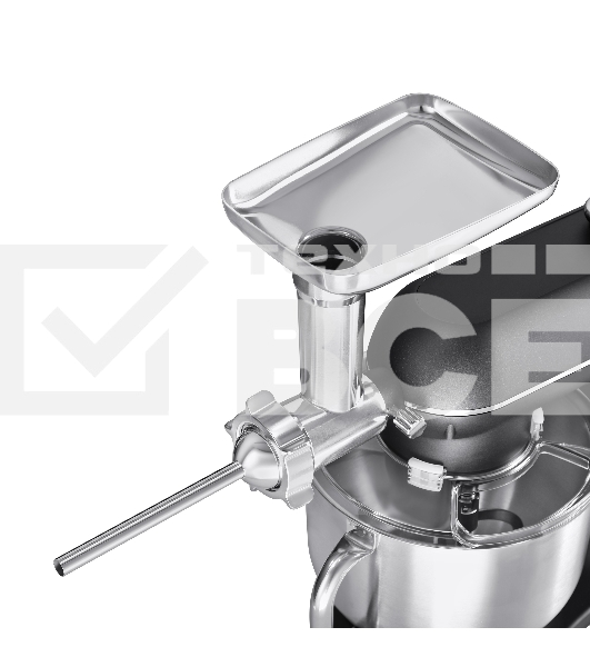 Кухонная машина KORTING KKM 0107 MB N, мощность 1500 Вт, 5 насадок, объем чаши 6.5 л, сенсорный дисплей/механическое управление, планетарное вращение, 11 скоростей, турборежим, импульсный режим, таймер, насадка для смешивания/крюк для теста/веничк/мясоруб