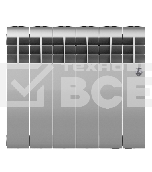 Радиатор биметаллический Royal Thermo BILINER B 350 Серебристый - 6 секц.