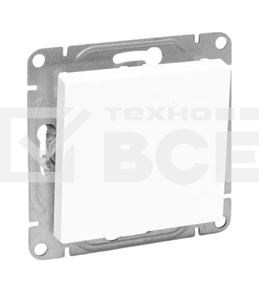 Механизм выключателя EKF UP1-SWW-11 одноклавишный, проходной, белый Эпика