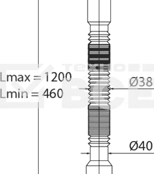 Труба гибкая МИНИ ЭЛИТ L 1200 мм D40-D40/50