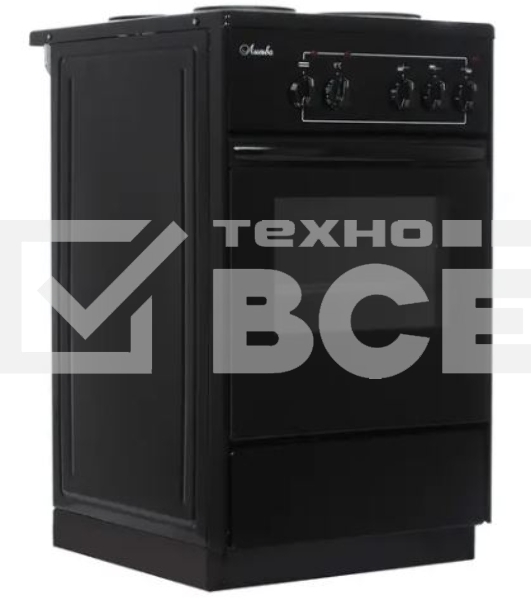 Плита электрическая Лысьва ЭП 301 СТ черный, конфорок 3 шт, духовка 57 л, 50 см x 84 см x 60 см