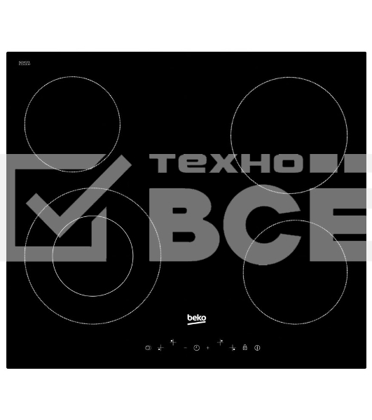 Встраиваемая электрическая варочная поверхность Beko HIC 64402 T, Черный