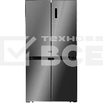 Холодильник LEX LCD505SsGID звездно серый/стекло трехкамерный 321/144 л морозилка снизу, No Frost, Side by Side, фото 1