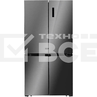 Холодильник LEX LCD505SsGID звездно серый/стекло трехкамерный 321/144 л морозилка снизу, No Frost, Side by Side
