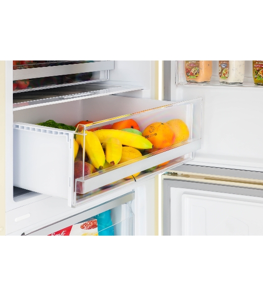 Холодильник HIBERG RFC-400DX NFGY инвертер бежевое стекло двухкамерный 257/94л морозилка снизу