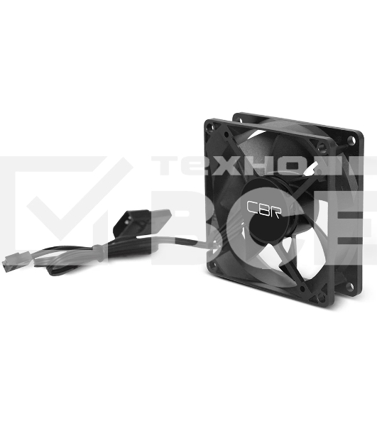 Вентилятор для корпуса CBR CBR-CF-8025-1600B черный, 80 мм, 1600 об/мин, 25 дБ, 3 pin