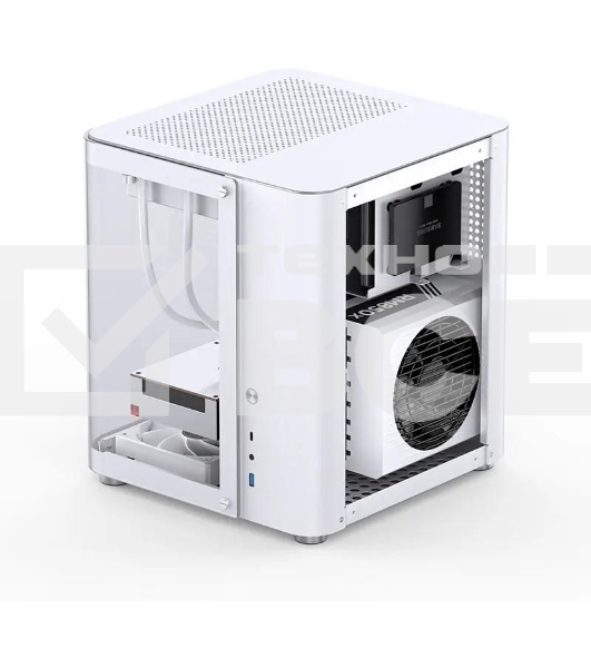 Корпус без блока питания JONSBO TK-1, Mini-Tower, TG, no fan, 1xUSB-A 3.2 + 1xUSB-C 3.2, mATX, mITX White
