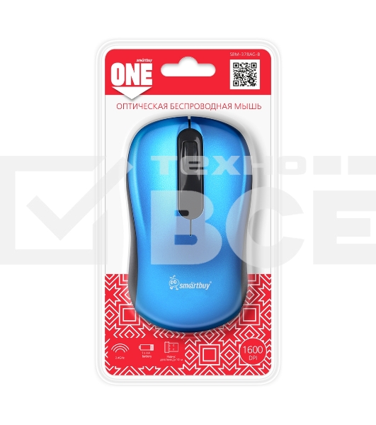 Мышь беспроводная Smartbuy ONE 378 синяя (SBM-378AG-B)