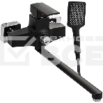 Смеситель в ванную BRIMIX 5564 длинный излив, шаровый, из высокопрочного пластика АБС, черный, квадратный корпус, фото 1