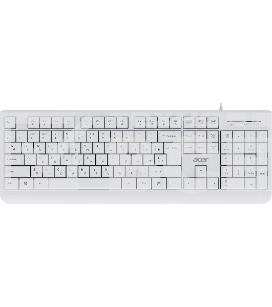 Клавиатура проводная Acer OKW400 белый USB Multimedia (ZL.KBDEE.01B) кабель 1.8м