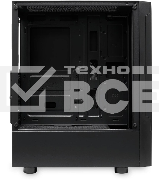 Компьютерный корпус без блока питания Case HSPD M540, Mesh Mid Tower, черный, TG, 0.45 SPCC, no fans, ATX, mATX, mITX, 160/300/150мм, 2x2.5