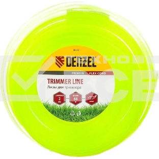 Леска для триммера Denzel звезда 2 мм х 64 м, блистер FLEX CORD 96120