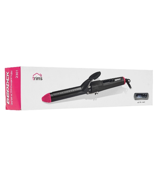 Щипцы для завивки волос БЕРДСК 2301 черный/розовый, 25 мм, 200 °C, 5 режимов