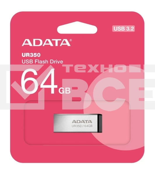 Флэш-накопитель ADATA UR350-64G-RSR/BK USB3.2 64G BLACK