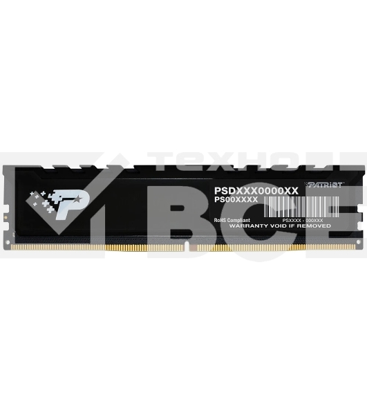 Оперативная память Patriot Signature Premium, DDR5, 16GB (1x16 GB), 5600 MHz, CL46, радиатор, черный