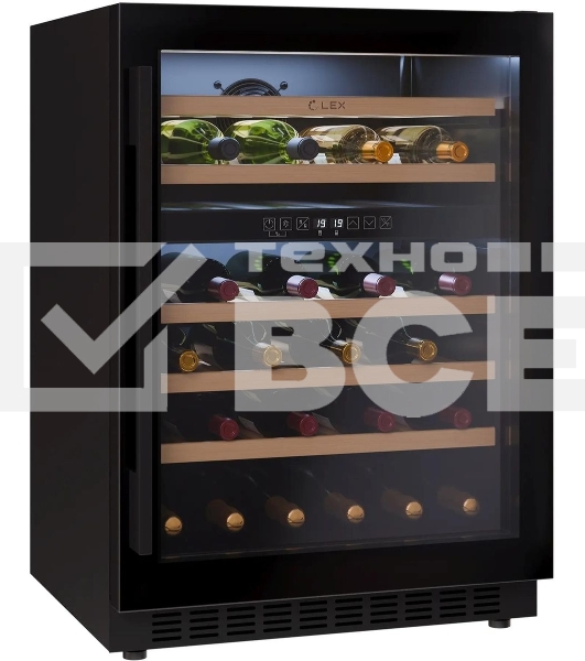Винный шкаф LEX LWD6046BL dual zone 1-нокамерн. черный
