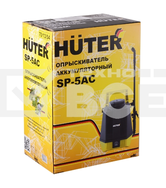 Опрыскиватель Huter SP SP-5AC аккум. наплеч. 5л желтый/черный (70/13/54)