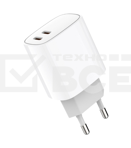 Сетевое зарядное устройство с двумя портами USB-C + USB-C, 20Вт Rexant
