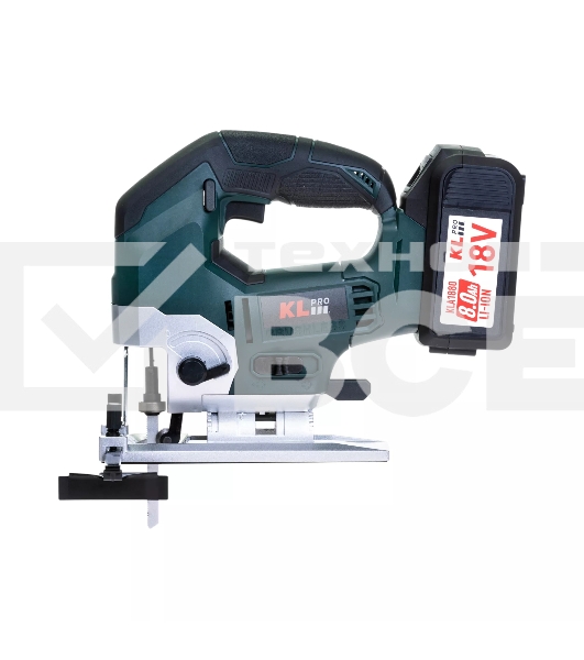 Лобзик электрический профессиональный бесщеточный KLPRO KLDT18B-80 (18В, Li-ion-2шт, 8.0А·ч, патрубок для пылесоса, полотна (дерево/металл, З/У-4А, кейс)