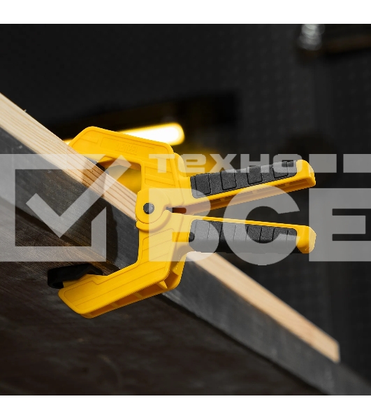 Струбцина клещеобразная Denzel усиленная 65 х 50 мм, двухкомпонентные рукоятки