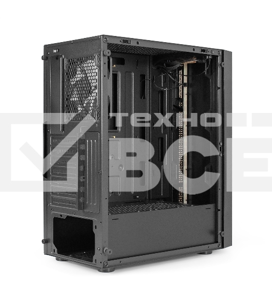 Компьютерный корпус Miditower ExeGate EVO-9211-600NPX (ATX, БП 600NPX с вент. 12см, с окном, 2хUSB+1хUSB3.0, HD аудио, черный, 1 вент. с RGb подсветкой)