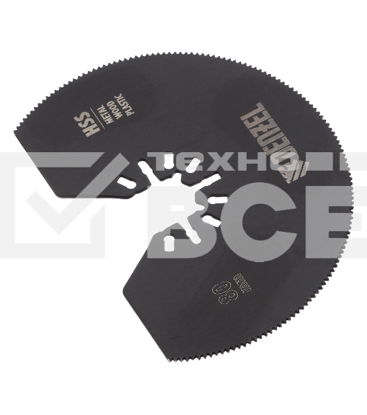 Насадка для МФИ Denzel отрезная полукруг., HSS, по металлу и дереву, 80 х 1,2 мм, мелкий зуб