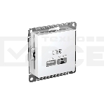 Розетка USB AtlasDesign тип A+C 45Вт QC PD высокоскор. ЗУ механизм бел. SE ATN000129, фото 1