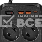 Сетевой фильтр Powercom SP-10 USB2A1СB 1.8 м 1.8м (10 розеток) черный, коробка, фото3