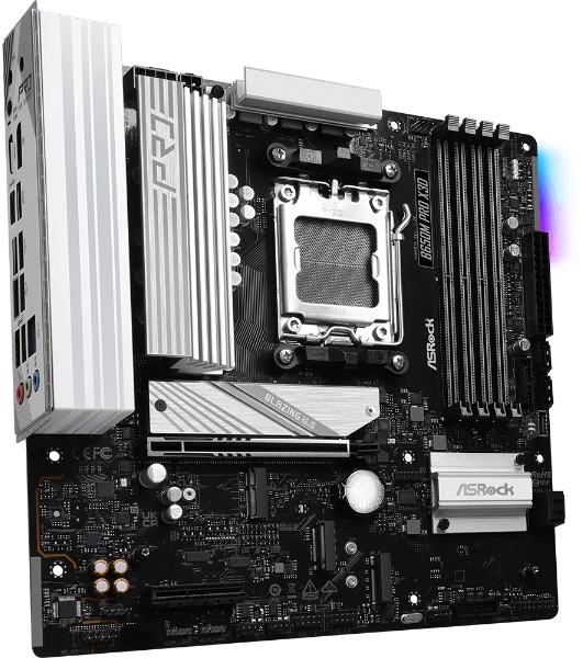 Материнская плата ASRock B650M Pro X3D, AM5, AMD B650, 4xDDR5, 4xSATA, 3xM.2, 1xPCIe 5.0 x16, 1xPCIe 4.0 x4, 1xHDMI, 1xDP, 1x2.5Gb LAN, 1xUSB-C 10Gbps, 1xUSB-A 10Gbps, 2xUSB-A 5Gbps, 4xUSB-A 2.0, 3x3.5 мм, 7.1, mATX