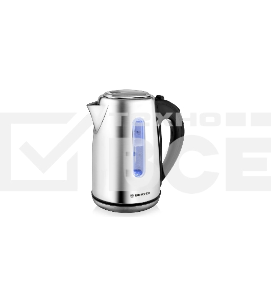 Чайник электрический BRAYER BR1014, 2200 Вт, 1,7 л, нержав.сталь, индикат. уровн. воды, автоотключ