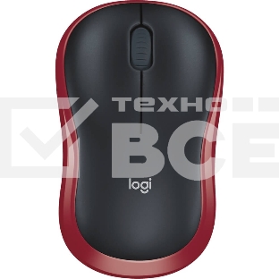 Мышь беспроводная Logitech M185 красный, 1000 dpi, радиоканал, USB, кнопки - 3