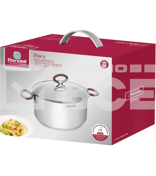 Кастрюля Rondell Etery RDS-1600 5.1л. d=24см (с крышкой) стальной