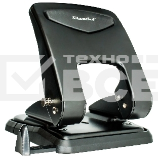 Дырокол Silwerhof Vis, до 55 листов, металл черный, отверстий: 2, с линейкой