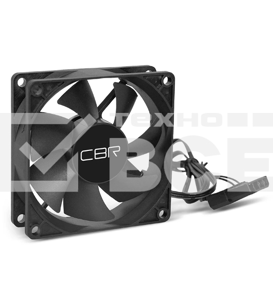 Вентилятор для корпуса CBR CBR-CF-8025-1600B черный, 80 мм, 1600 об/мин, 25 дБ, 3 pin