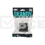 Розетка IEK SKANDY SK-R02G 10А графит без заземл. без защ. шторок SK-R10-10-K53, фото2