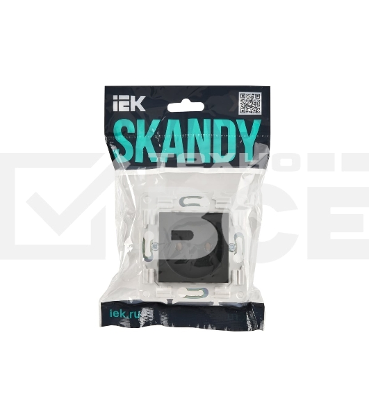 Розетка IEK SKANDY SK-R02G 10А графит без заземл. без защ. шторок SK-R10-10-K53